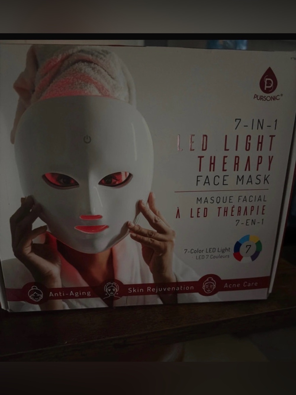 NIB-  pursonic anti-aging 
7-in-1 LED Light Therapy Face Mask